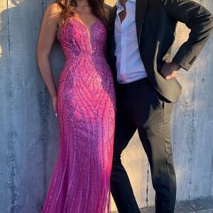 Embellished Strapless Mermaid Gown by Ladivine CC6018 US SIZE 8